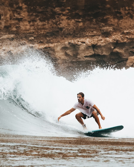 Surfing on the Beautiful Ocean Beach