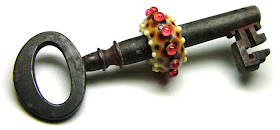 Lampwork Glass Antique Key Bead