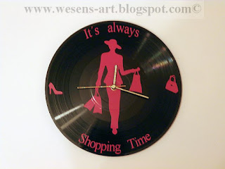 VinylRecordClock lady by wesens-art.blogspot.com