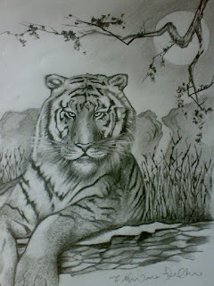 Ferrocious Feline  - Tiger Claw - Lion - Animal Drawing forest jungle mountain pencil sketching moon trees leaves eyes lion cheetah animal jungle llife speed crouching roaring angry look animals