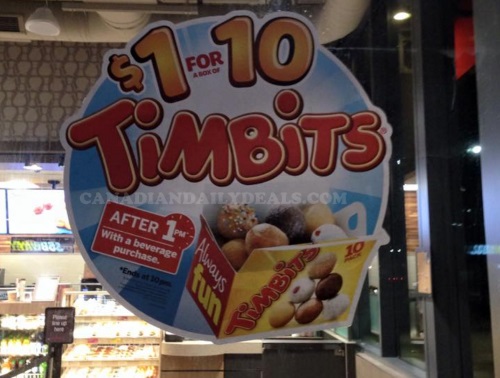 Tim Hortons $1 For 10 Timbits
