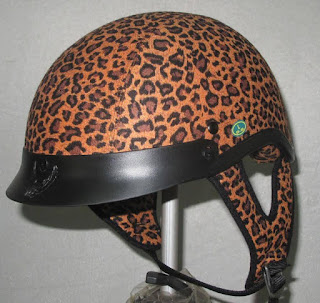 Leopard Fabric Motorcycle Helmet