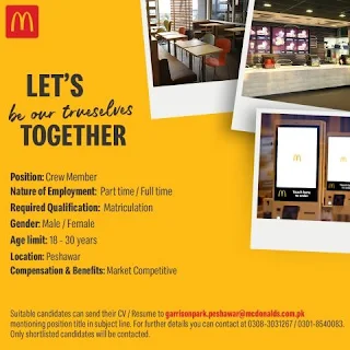 Most Recent Job in Pakistan - McDonald's :