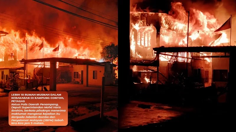 [Video] Tragedi 15 rumah terbakar di Petagas