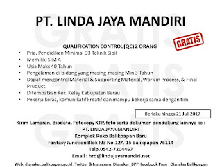 Lowongan PT. LINDA JAYA MANDIRI - Cari Lowongan Kerja