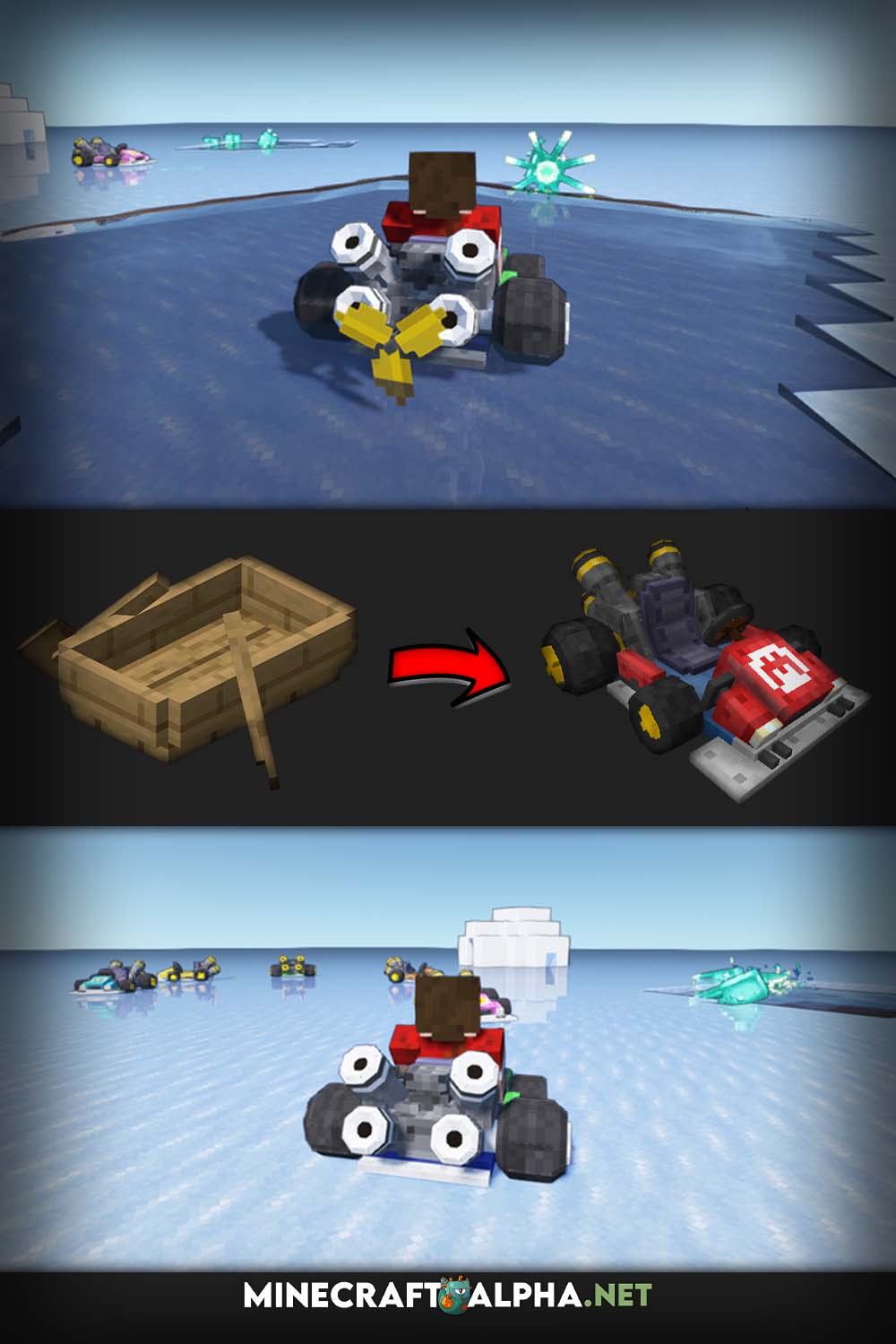 Minecraft Standart Kart Resource Pack [1.19, 1.18.2] (Change Your Boats Into Custom Vehicles)