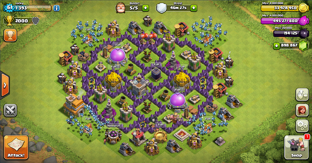 Farming Base Clash of Clans TH 7