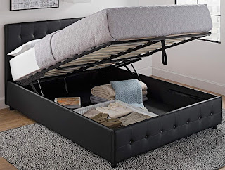 Cambridge Compartment Upholstered Bed With Hidden Storage Underneath