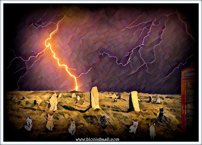 The B Team's Boskednan Stone Circle Selfie ©BionicBasil® Caturday Art Hop Blog Hop