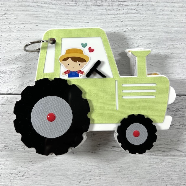 Tractor scrapbook mini album for farm, friend or family photos