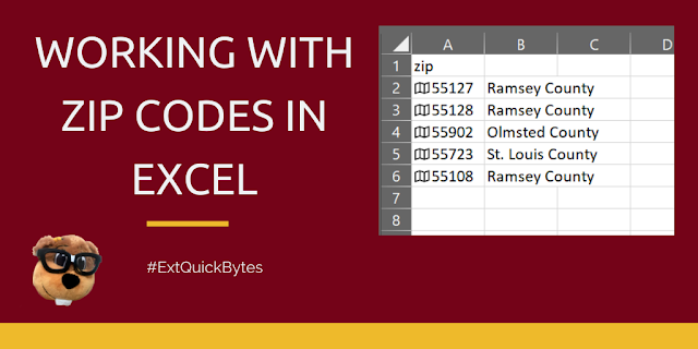 Working with zip codes in Excel