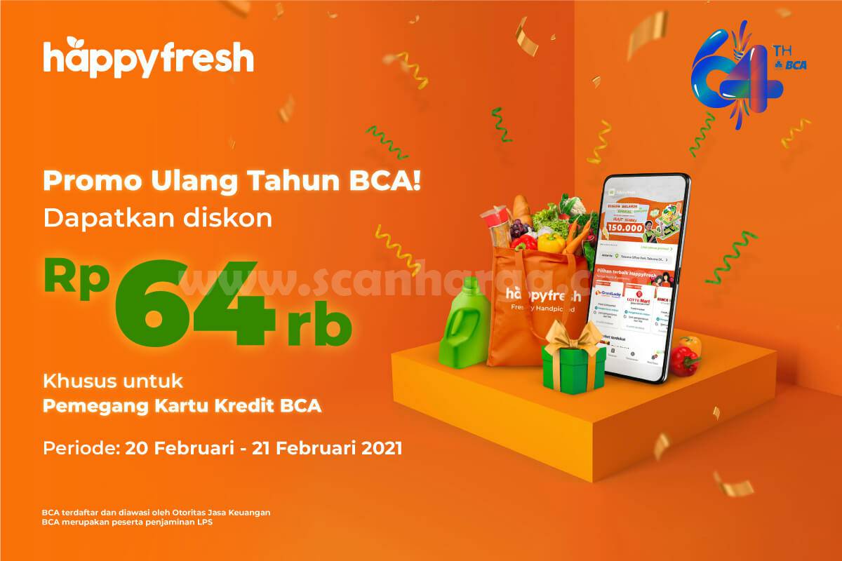 HAPPY FRESH Promo Diskon Rp 64Ribu! Kado Spesial HUT BCA ke-64