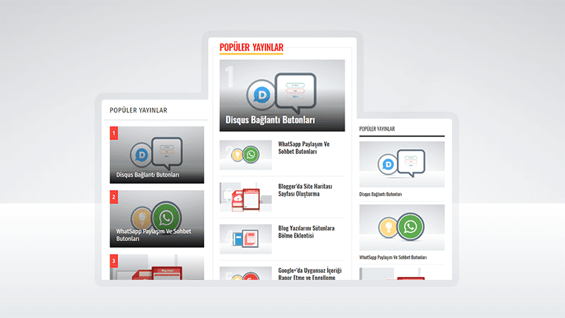 Blogger Popüler Yayınlar 8 Farklı Widget Tasarımı
