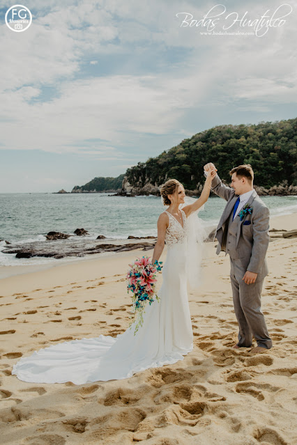 Boda en playa, Paisajes ¡Una fotografía inolvidable!, Bodas Huatulco, Beach Wedding.