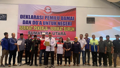 Gabungan Elemen SP-SB Sumut Gelar Deklarasi Pemilu Damai dan Doa untuk Negeri
