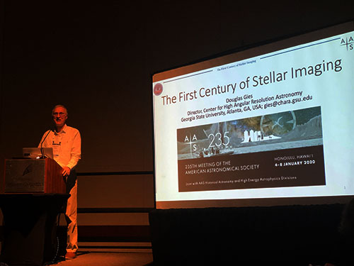 Douglas Gies reviews the first century of stellar Imaging at AAS 235 (Source: Palmia Observatory)