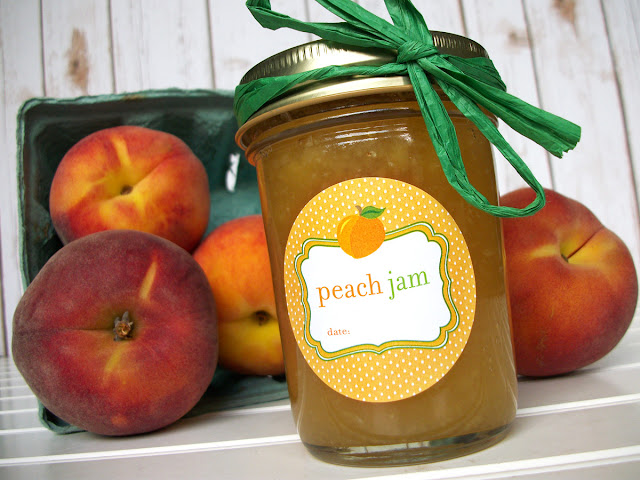 Cute Peach Jam Canning Jar Labels