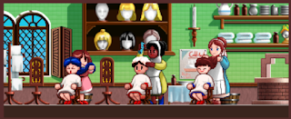 The Hairdresser job in Princess Maker 2, where your daughter supplies fancy hairdos to an upscale clientele.