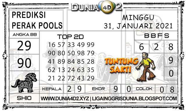 Prediksi Togel PERAK DUNIA4D2 31 JANUARI 2021