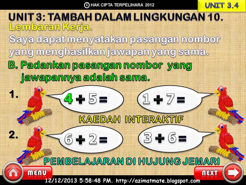 Soalan Interaktif Matematik Tahun 6 - Kuora m