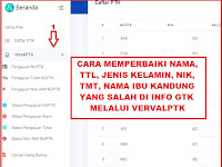 Cara Mengubah Nama, Tanggal Lahir, NIK, TMT di Info GTK Melalui VervalPTK