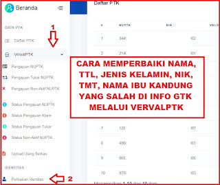 Cara Mengubah Nama, Tanggal Lahir, NIK, TMT di Info GTK Melalui VervalPTK