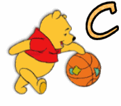Abecedario de Winnie the Pooh con Vieja Pelota de Baloncesto.