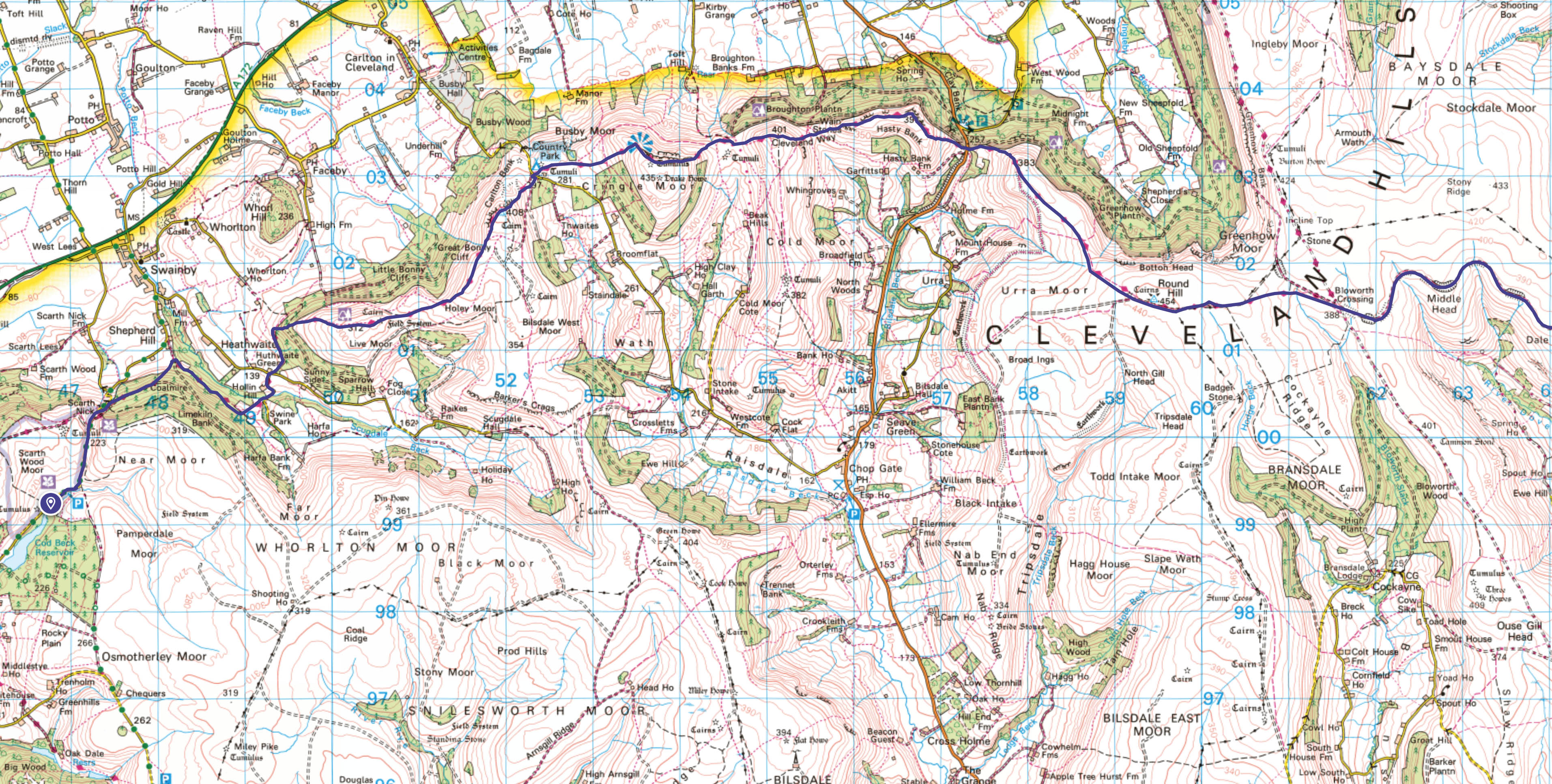 The Lyke Wake Walk Map Route