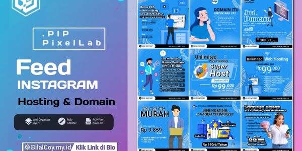 TEMPLATE PIXELLAB DAN CANVA FEED IG Hostting & Domain DLL V1