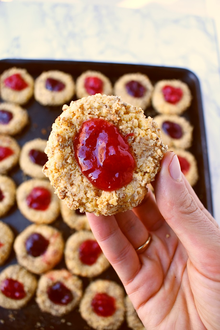 Healthy Strawberry Thumbprint Cookie