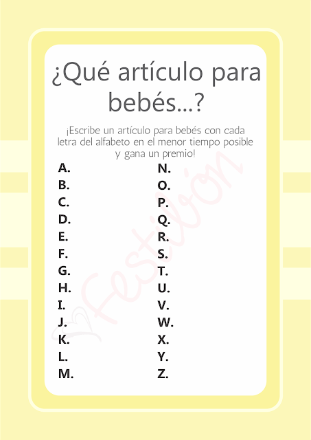 juegos para baby shower para imprimir