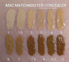 MAC MatchMaster Concealer Stick; Review & Swatches of Shades #1, #1.5, #2, #3, #4, #5, #6, #7, #7.5, #8, #8.5 #9