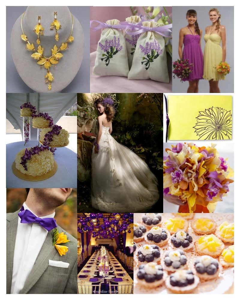 purple and yellow wedding