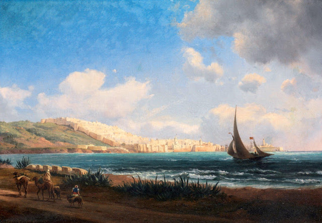 Alger 1840 - Curtius Karl Grolig (Allemand - 1805-1863) - Huile sur toile - 32x46cm