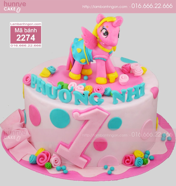 Bánh sinh nhật ngựa Pony tông hồng