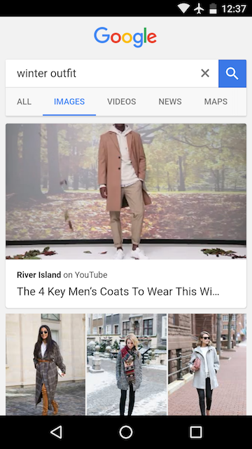 Google Image Search testing YouTube videos with “New Look on YouTube”