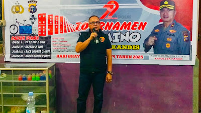 Polsek Kandis Gelar Turnamen Domino Sambut Hari Bhayangkara ke-79