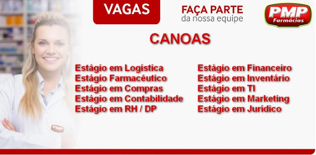 Farmácia PMP está selecionando Estagiários em Canoas