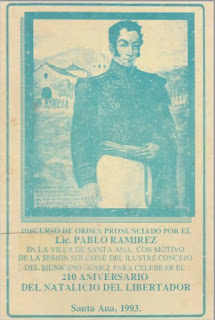 Pablo Ramirez Villarroel - Discurso en el 210 Aniversario del Natalicio del Libertador