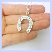  Bridal Jewellery - Diamante Horseshoe Pendant