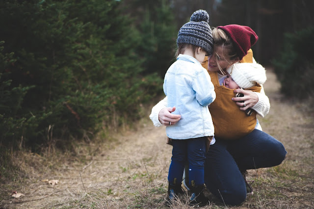 Mother-children-hug