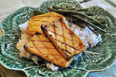 Glazed Caribbean Tofu with Rice and Peas Recipe | Healthy Tofu Recipe