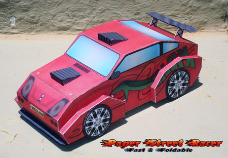 Street Racer Paper Toy Killer Snake