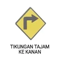 Simbol piktogram peringatan rambu lalu lintas