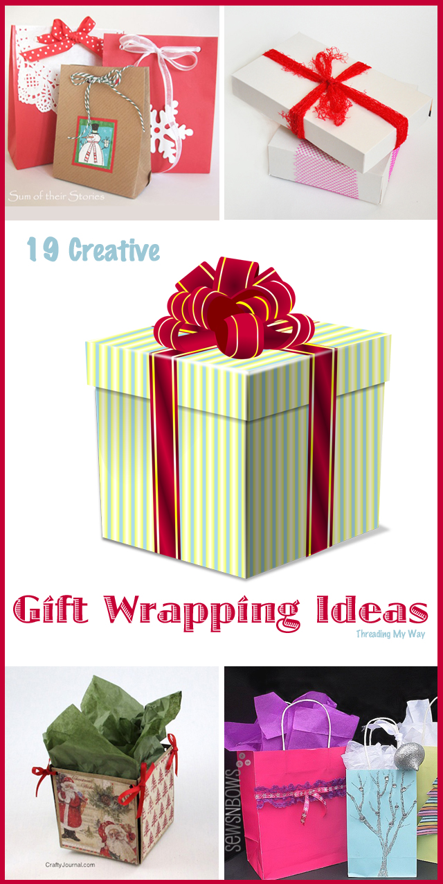 Creative Gift Wrapping ideas that cost next to nothing. Many use recycled items. ~ Threading My Way