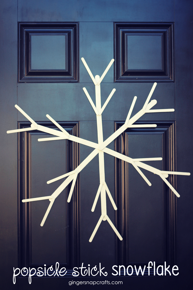 Popsicle Stick Snowflake at GingerSnapCrafts.com #popsiclestick #crafts