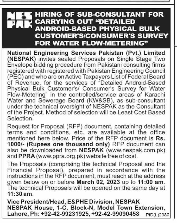 Latest NESPAK Jobs In Pakistan 2023