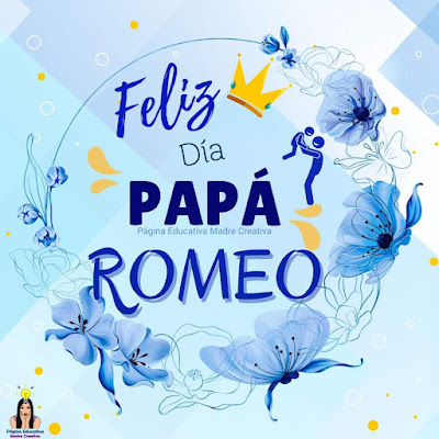 Solapín Feliz Día del Padre - Nombre Romeo para imprimir gratis