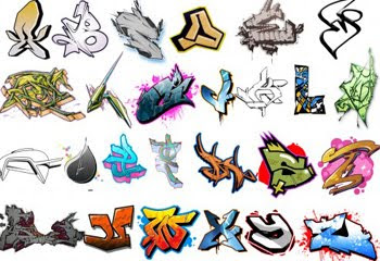 DESIGN GRAFFITI BRUSHES-DYNAMIC ARROW And DIGITAL ALPHABET