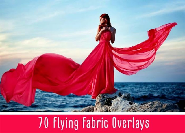 Flying Fabric PNG Overlays 